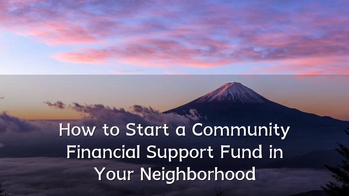 How to Start a Community Financial Support Fund in Your Neighborhood